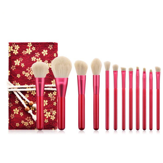 12-Piece Red Brush Set