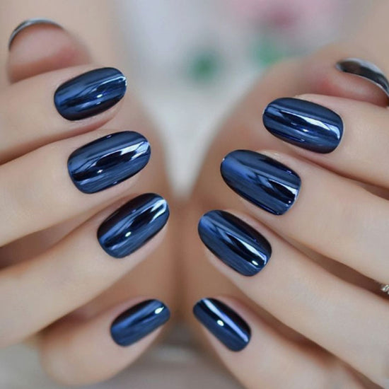 Blue Metallic Press-On Nails